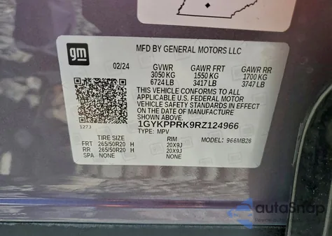 2024 Cadillac Lyriq Luxury z USA, uszkodzony, nr VIN 1GYKPPRK9RZ124966